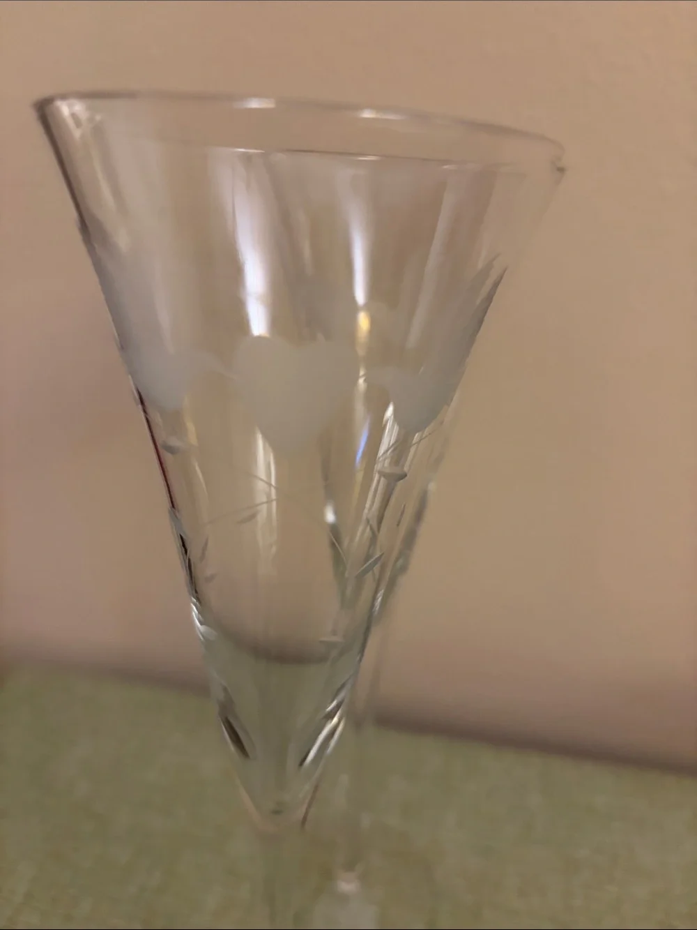 Champagne flute set .Vintage by Artland featuring doves and floating heart 6oz
